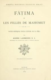Cover of: Fatima et les filles de Mahomet: notes critiques pour l'étude de la Sira.