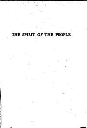 Cover of: The Spirit of the People: An Analysis of the English Mind