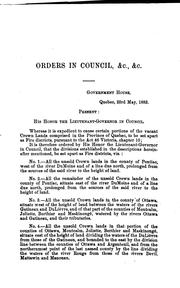 Statutes of the Province of Quebec Passed in the Session Held in the ... Year of the Reign by Québec (Province)