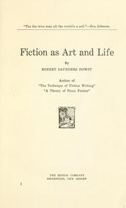 Cover of: Fiction as art and life