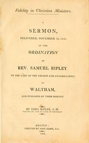 Cover of: Fidelity in Christian ministers. by Ezra Ripley