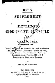 Cover of: The Code of Civil Procedure of the State of California: Adopted March 11 ...