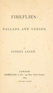 Cover of: Fireflies by Sydney Lever