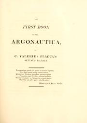 Cover of: The first book of the Argonautica.