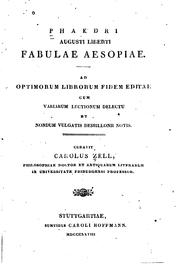 Cover of: Phaedri Augusti liberti Fabulae Aesopiae