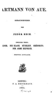 Cover of: Hartmann von Aue by Hartmann, Fedor Bech