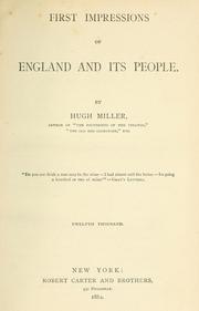 Cover of: First impressions of England and its people by Hugh Miller