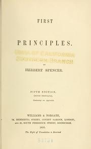 Cover of: First principles.