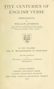 Cover of: Five centuries of English verse