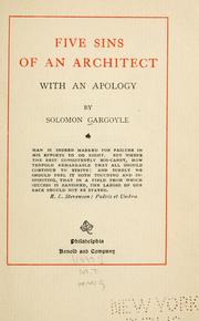 Five sins of an architect by John Clifford Worthington