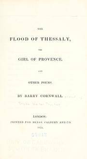 Cover of: The flood of Thessaly by Barry Cornwall