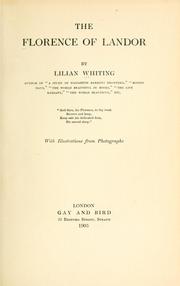 Cover of: The Florence of Landor. | Lilian Whiting