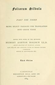 Cover of: Foliorum silvula, part the third by Hubert Ashton Holden