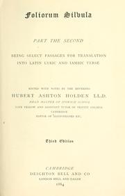 Cover of: Foliorum silvula, part the second by Hubert Ashton Holden