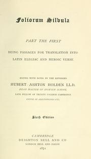 Cover of: Foliorum silvula, part the first by Hubert Ashton Holden