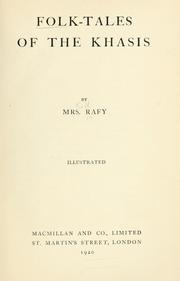 Folk-tales of the Khasis by K. U. Rafy
