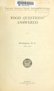 Cover of: Food questions answered