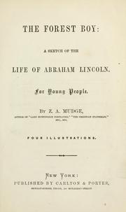Cover of: The forest boy: a sketch of the life of Abraham Lincoln for young people