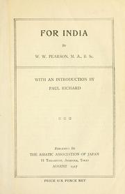Cover of: For India.: With an introd. by Paul Richard.