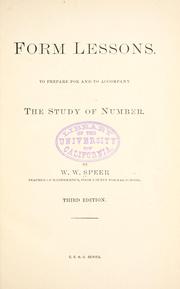 Cover of: Form lessons: to prepare for and to accompany the study of number.