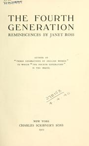 Cover of: The fourth generation by Janet Ross