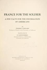 Cover of: France for the soldier by Gilbert Chinard