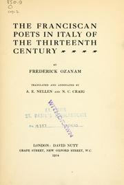 Cover of: Franciscan poets in Italy of the thirteenth century