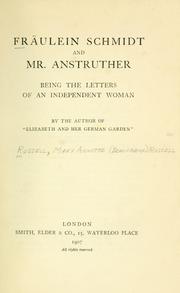 Cover of: Fräulein Schmidt and Mr. Anstruther by Elizabeth