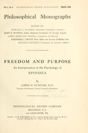 Cover of: Freedom and purpose by James Henry Dunham