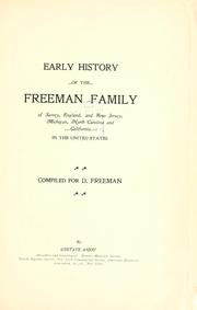 Cover of: Freeman genealogy ... by Daniel Freeman