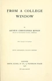 Cover of: From a college window.