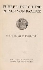 Cover of: Führer durch die Ruinen von Ba'albek