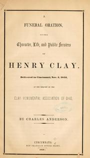 Cover of: A funeral oration by Anderson, Charles