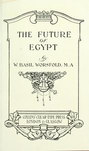 Cover of: future of Egypt.