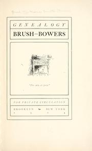 Cover of: Genealogy by [Brush, Maria Annette (Bowers) Mrs.]