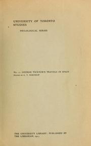 Cover of: George Ticknor's Travels in Spain by George Ticknor