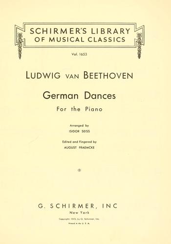 German dances for the piano by Ludwig van Beethoven