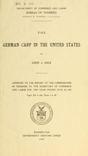 Cover of: German carp in the United States by Leon Jacob Cole