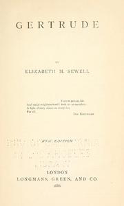 Cover of: Gertrude by Elizabeth Missing Sewell