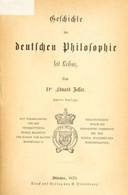 Cover of: Geschichte der deutschen Philosophie seit Leibniz.