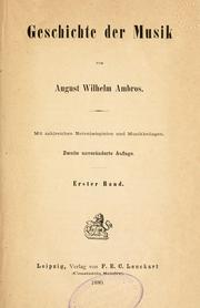 Cover of: Geschichte der Musik by August Wilhelm Ambros, August Wilhelm Ambros