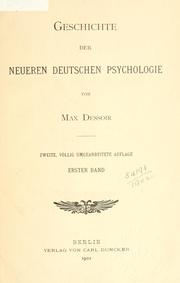 Cover of: Geschichte der neueren deutschen Psychologie.