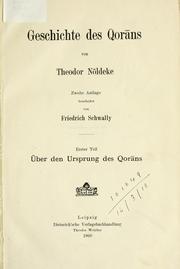 Cover of: Geschichte des Qorans