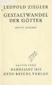 Cover of: Gestaltwandel der Götter.