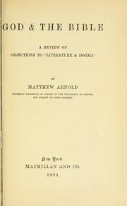 Cover of: God & the Bible. by Matthew Arnold