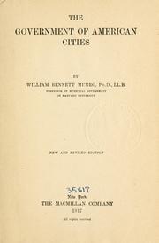 Cover of: The government of American cities.