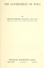 Cover of: government of Iowa | Frank E. Horack