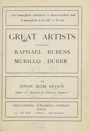 Cover of: Great artists by Jennie Ellis Keysor