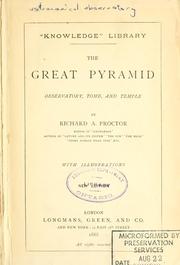 Cover of: The Great Pyramid by Richard A. Proctor