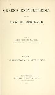 Cover of: Green's encyclopaedia of the law of Scotland by edited by John Chisholm.